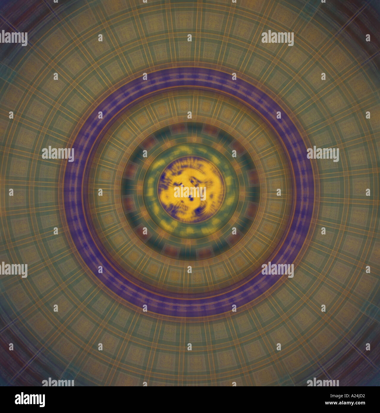 Kreisförmige Muster auf einer Decke Stockfoto