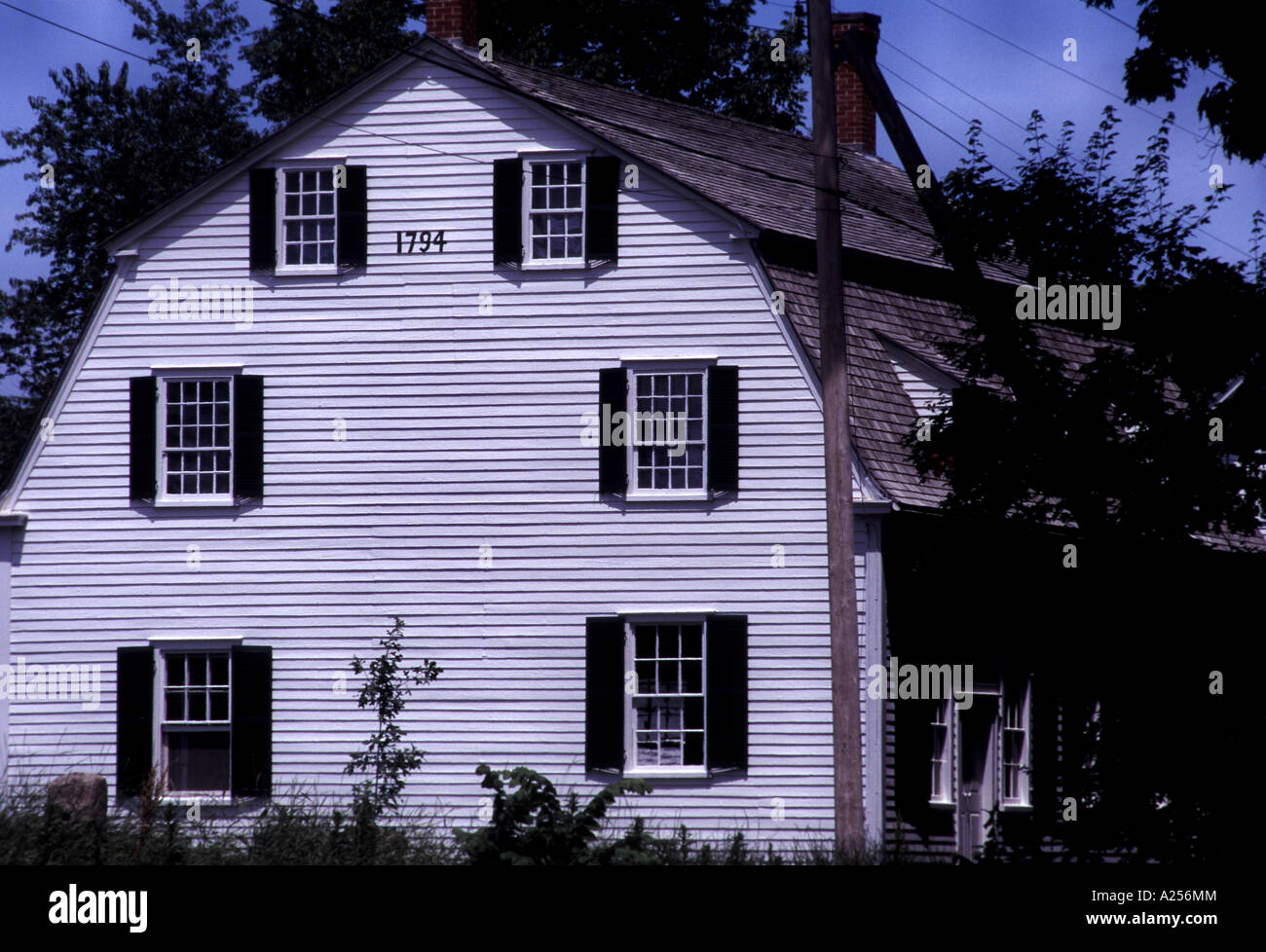 Das Versammlungshaus 1794 in den Shaker Dorf Sabbathday Lake Maine die letzte aktive Shaker-Gemeinde in Amerika Stockfoto