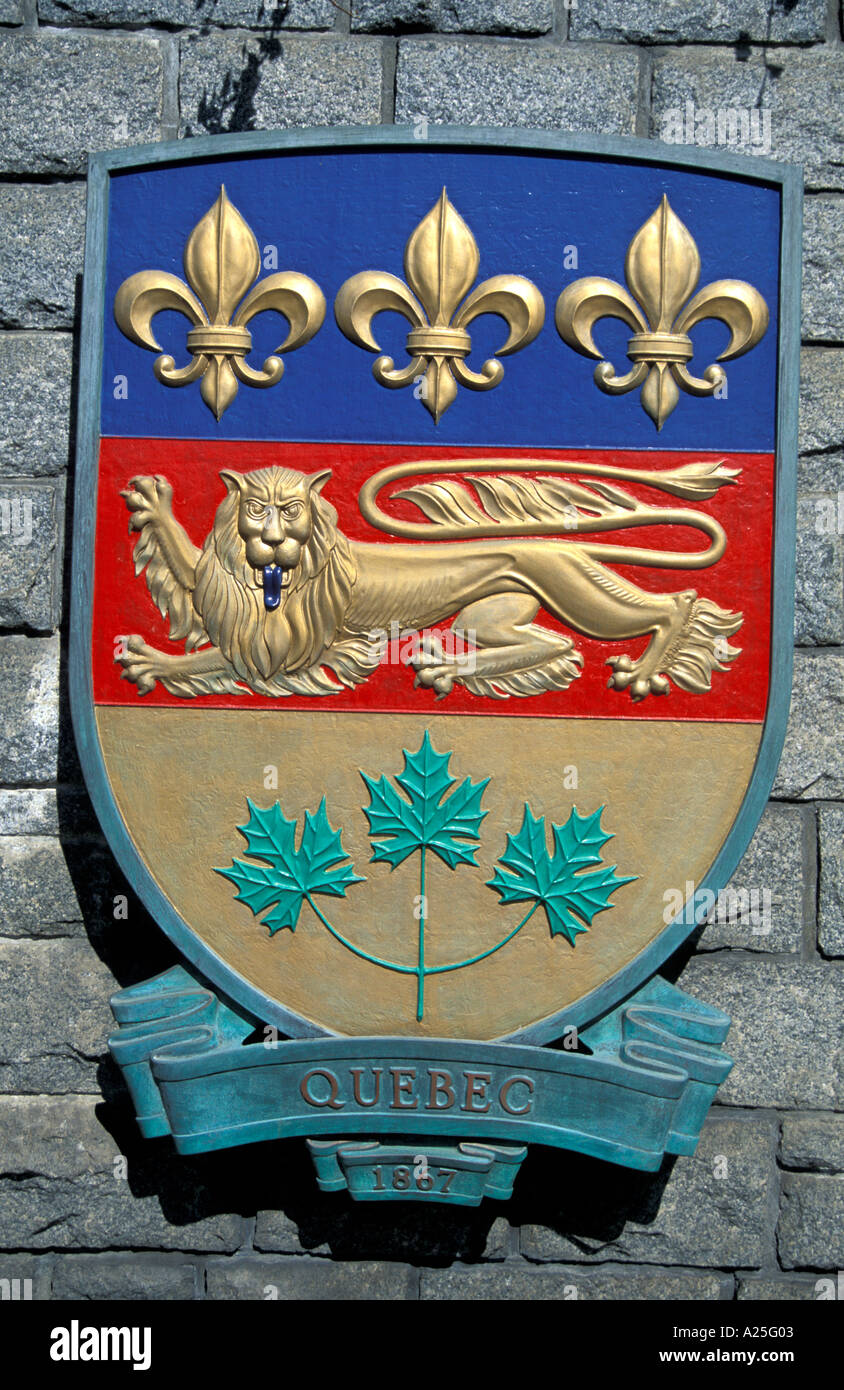 Wappen von Quebec Kanada Stockfoto