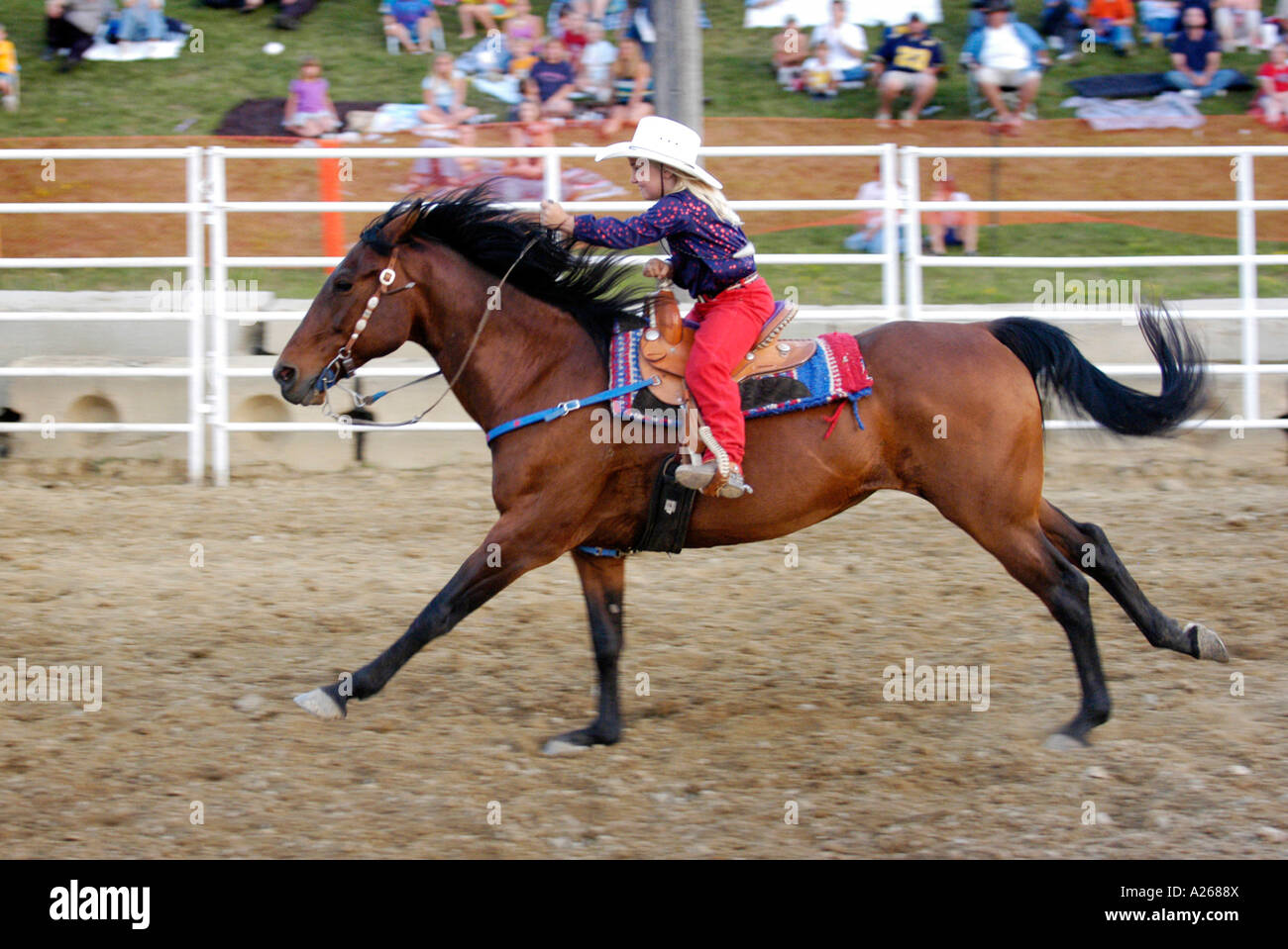 Cowboys konkurrieren in Rodeo Aktion Stockfoto