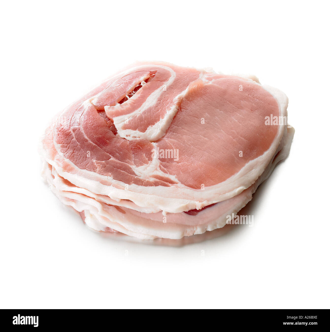 Ganze Speck in Scheiben geschnitten Schweinefleisch Stockfoto