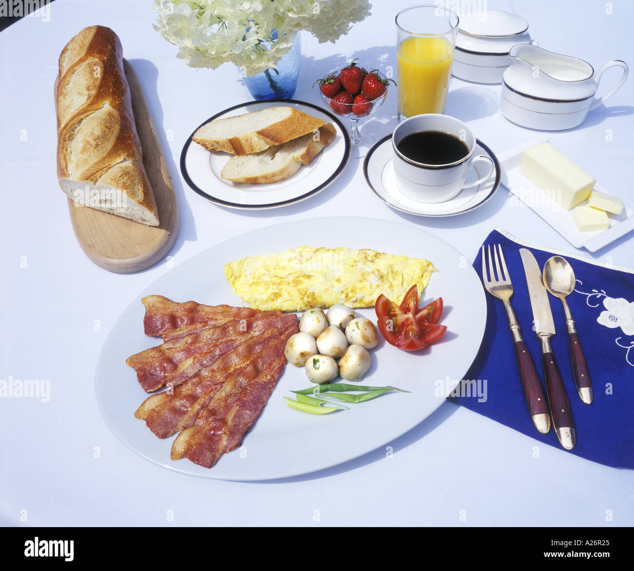 Reichhaltiges Frühstück Stockfoto