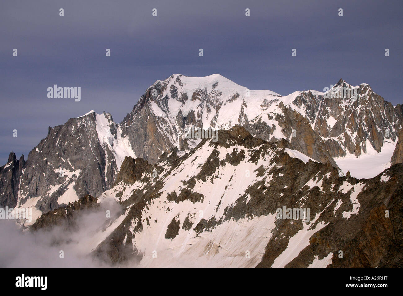 Mont Blanc, Monte Bianco von Punta Helbronner, Italien, Europa Stockfoto