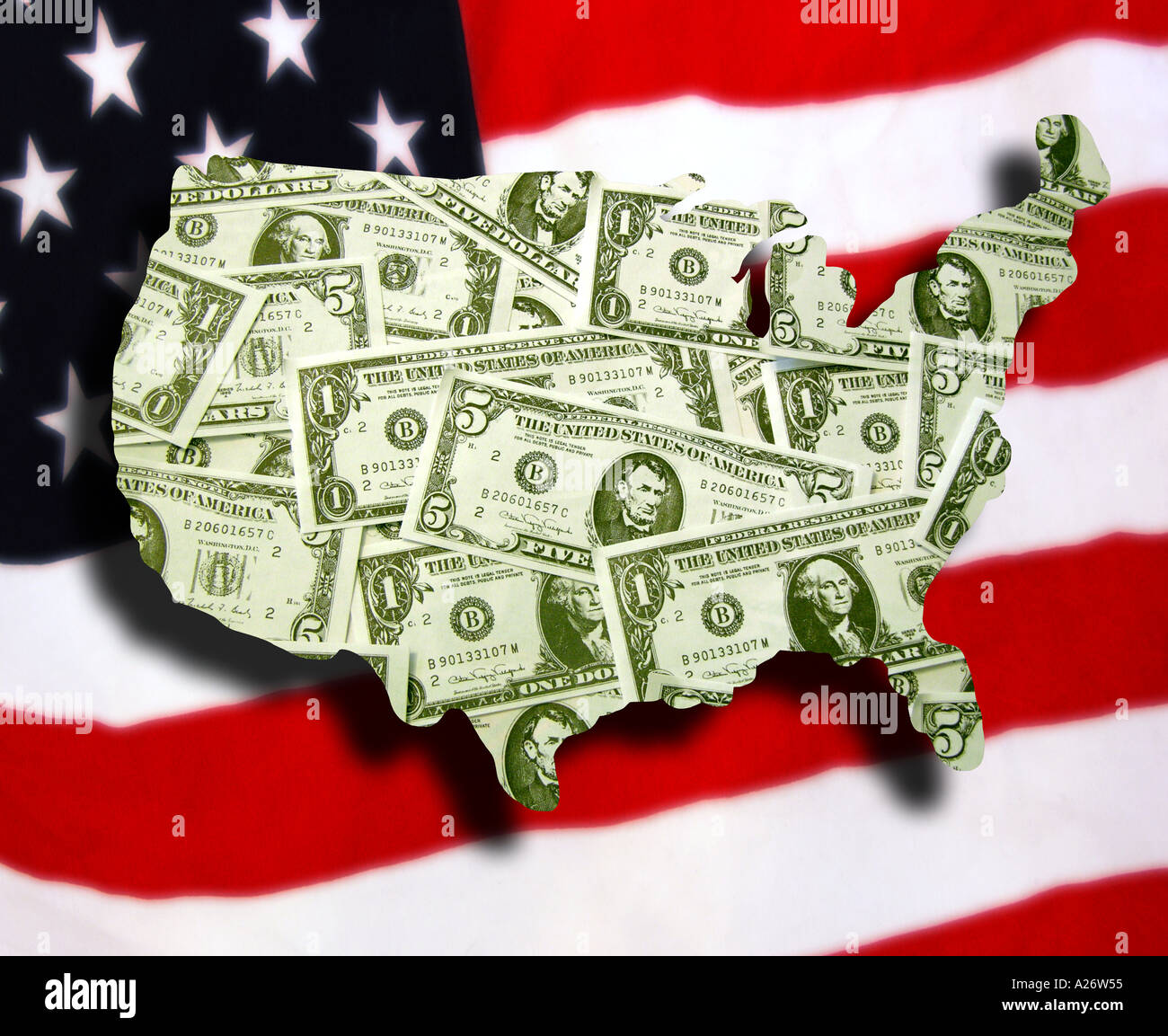 Vereinigten Staaten Geld Konzept Stockfoto