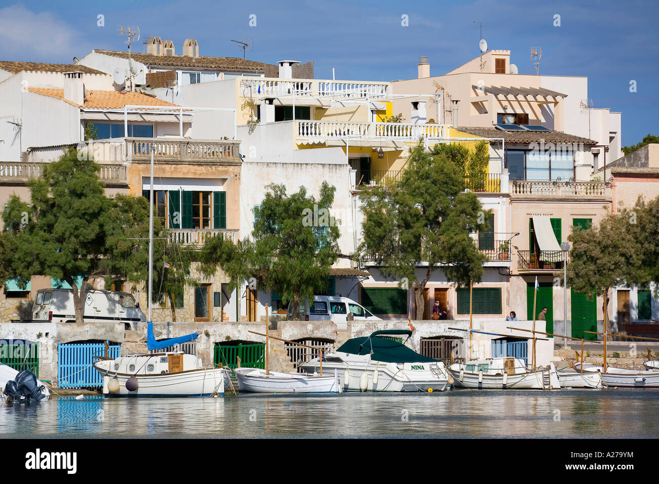Der Hafen von Protocolom, Mallorca, Balearen, Spanien Stockfoto