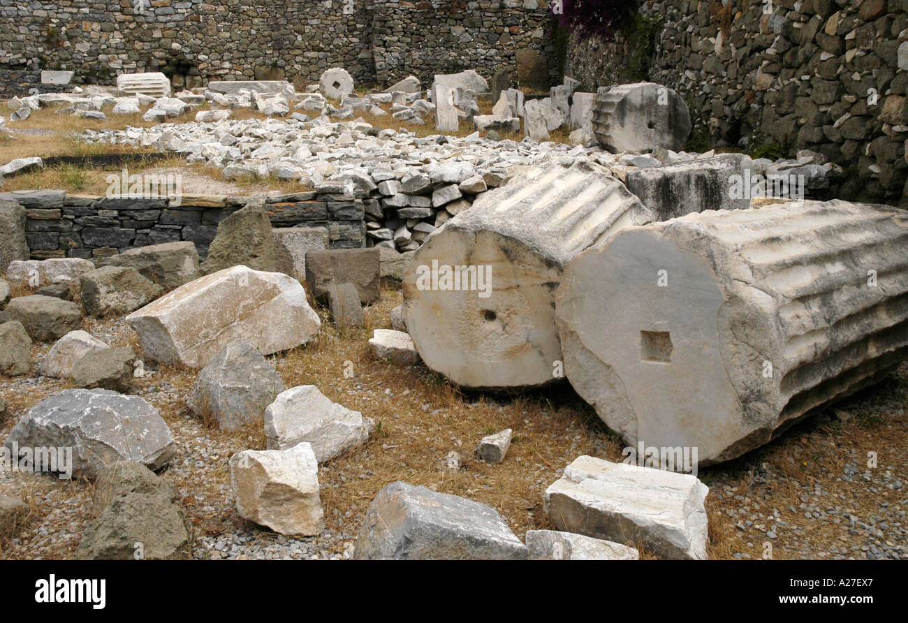 Die Ruinen des Mausoleums das monumentale Grab von Halikarnassos König von Caria. Früher auf der sieben Weltwunder der antiken Welt Stockfoto