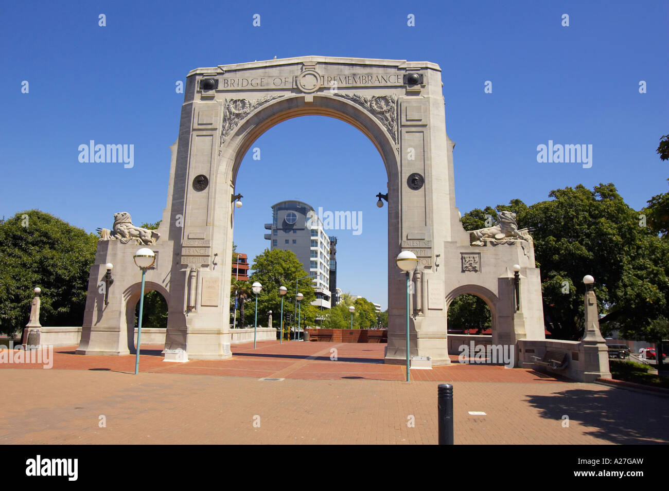 Brücke der Erinnerung Christchurch Neuseeland Südinsel Stockfoto