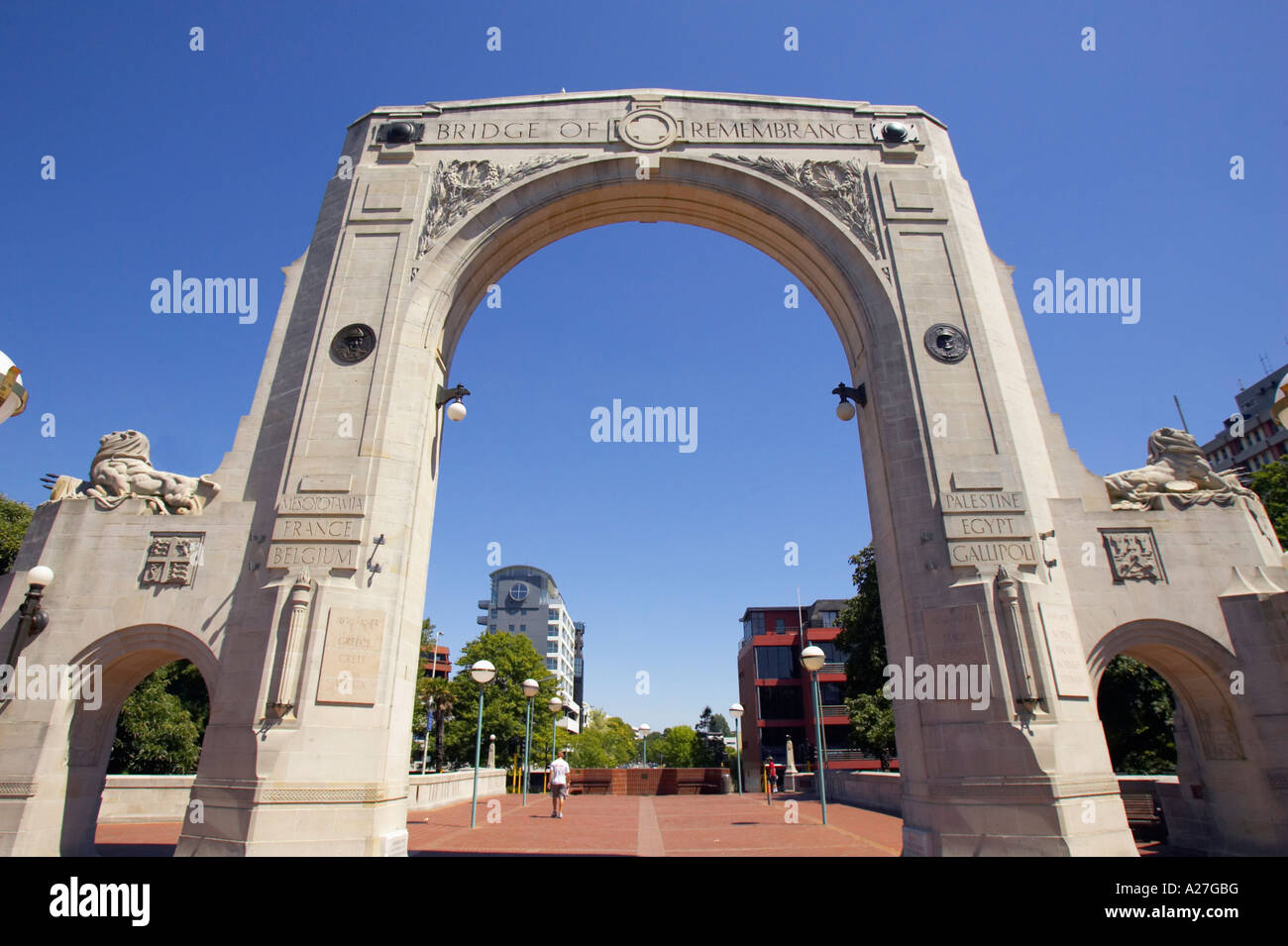 Die Brücke der Erinnerung in Christchurch Neuseeland Stockfoto