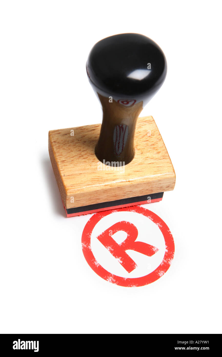 Registrierte Marke-Symbol mit einem Stempel versehen. Stockfoto