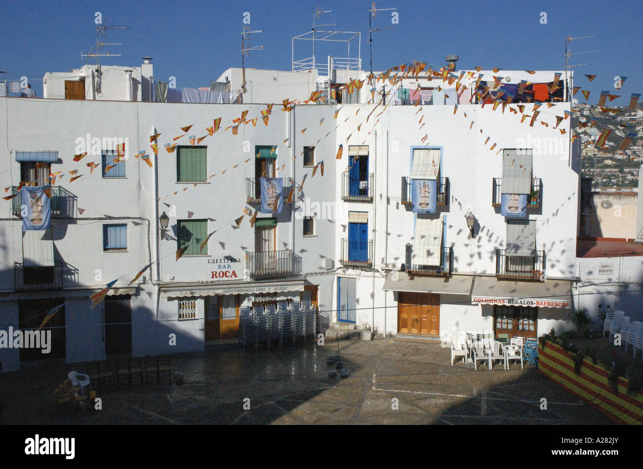 Peñiscola Castellón Comunitat Comunidad Valenciana Costa del Azahar España Spanien spanische Iberia iberischen Halbinsel Europa Stockfoto