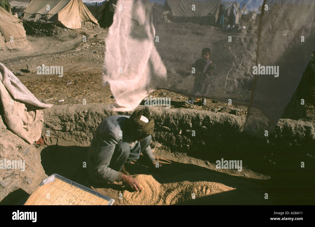 Penshir Afghanistan Binnenvertriebene Binnenvertriebene aus der Shomali Ebene nehme Zuflucht im Penshir Tal Stockfoto