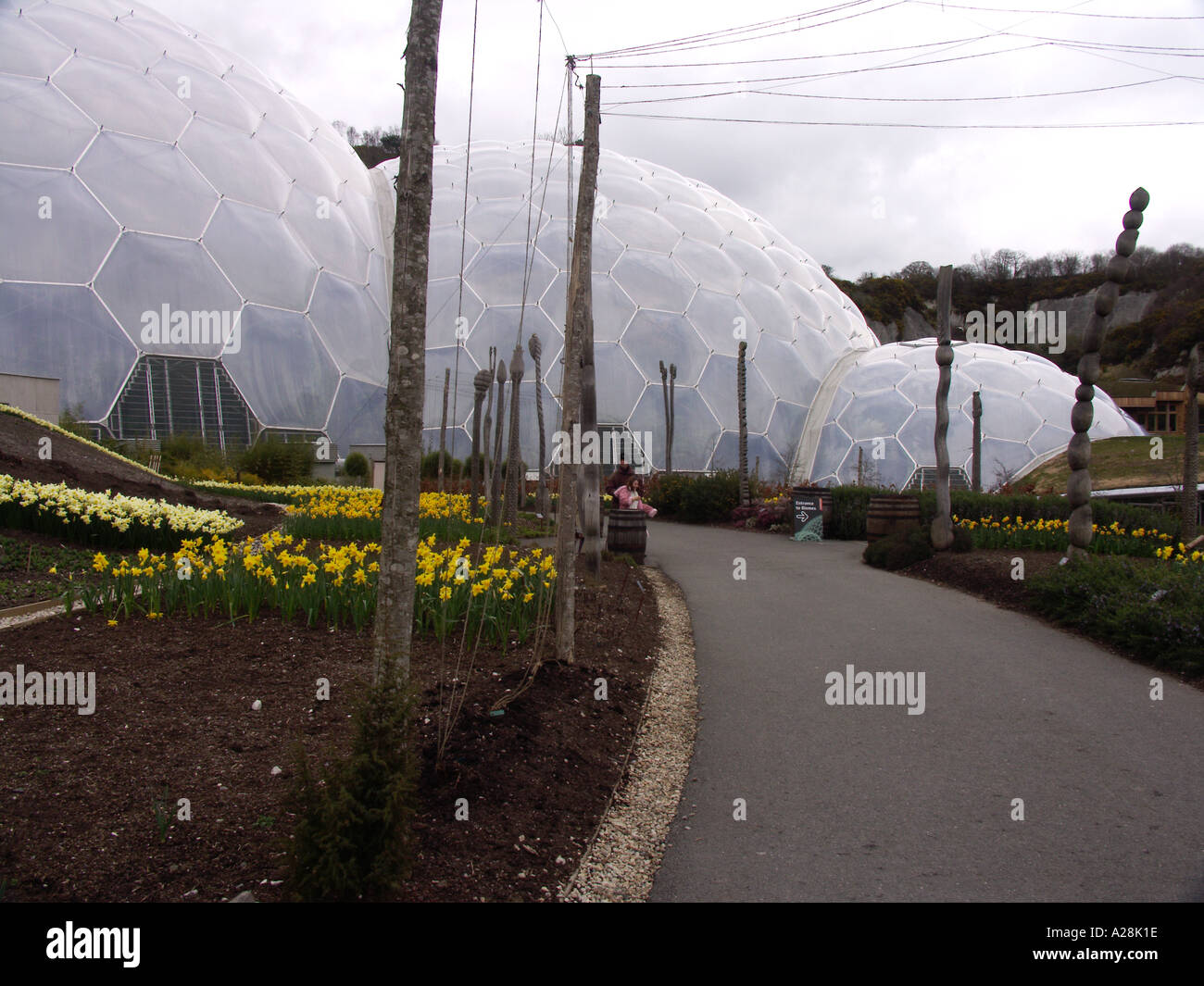 Blumen Garten Glas Kuppeln Eden Projekt England Stockfoto