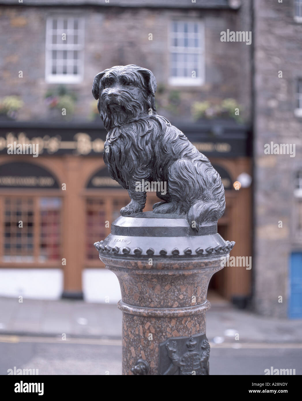 "Die Greyfriar Bobby" Hund Statue, Edinburgh, Lothian, Schottland, Vereinigtes Königreich Stockfoto