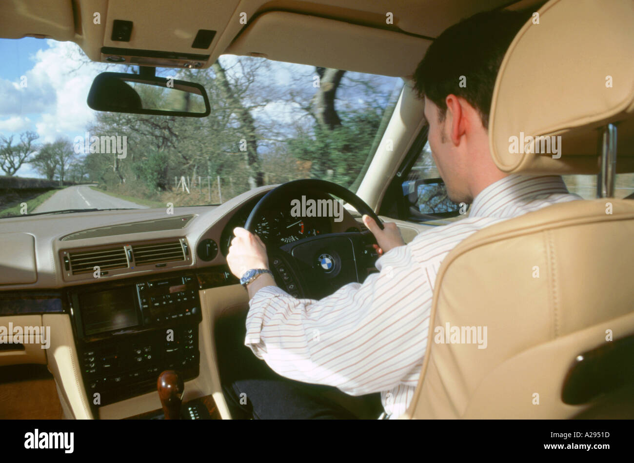 Exekutive treibende 1996 BMW 750IL Stockfoto