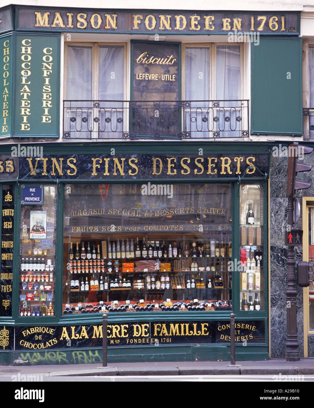 Schaufenster der ein Feinkostgeschäft in der Rue de Provence in Paris Frankreich M Mawson Stockfoto