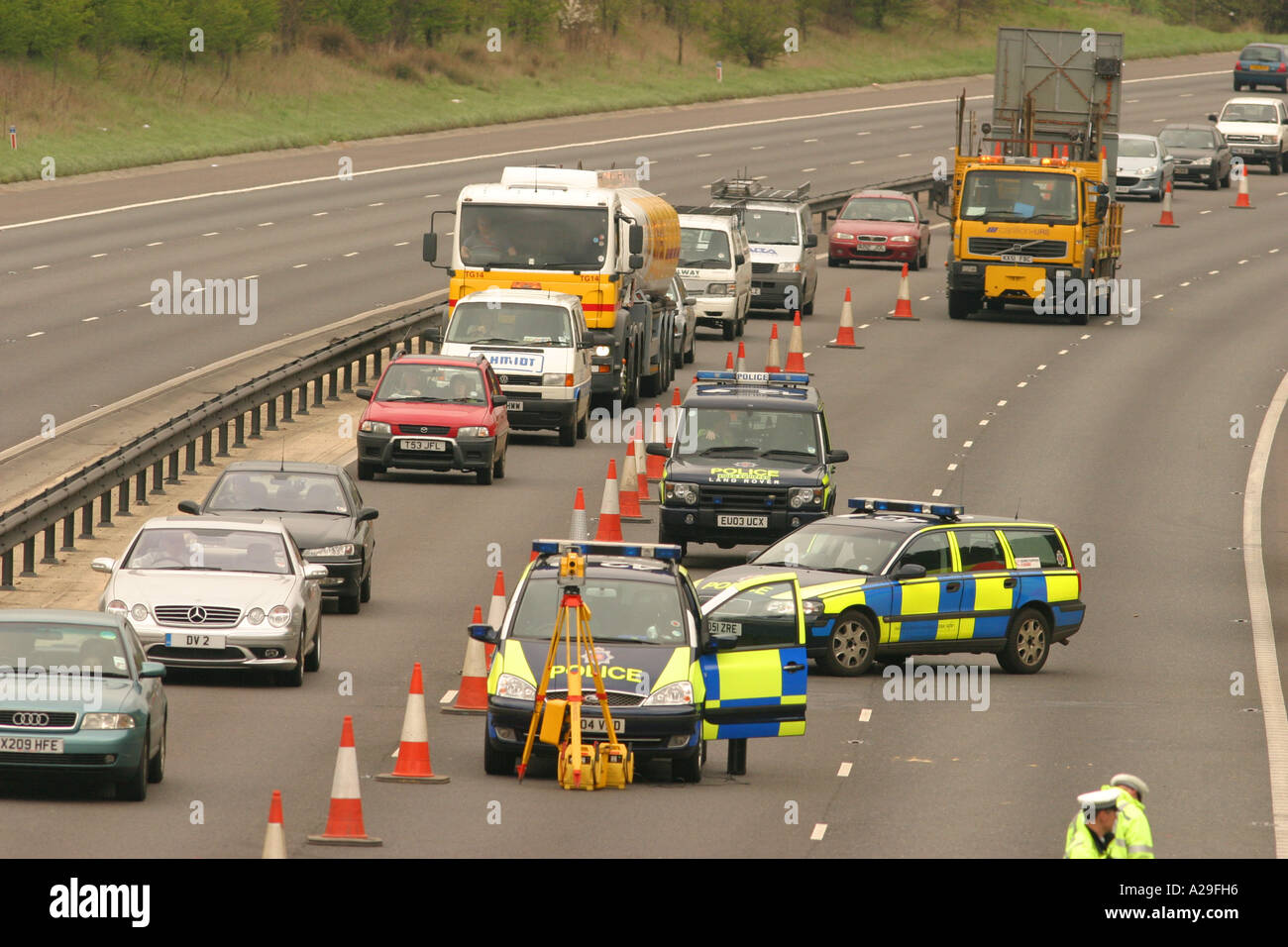 Verkehrsunfall Autobahn Stockfoto