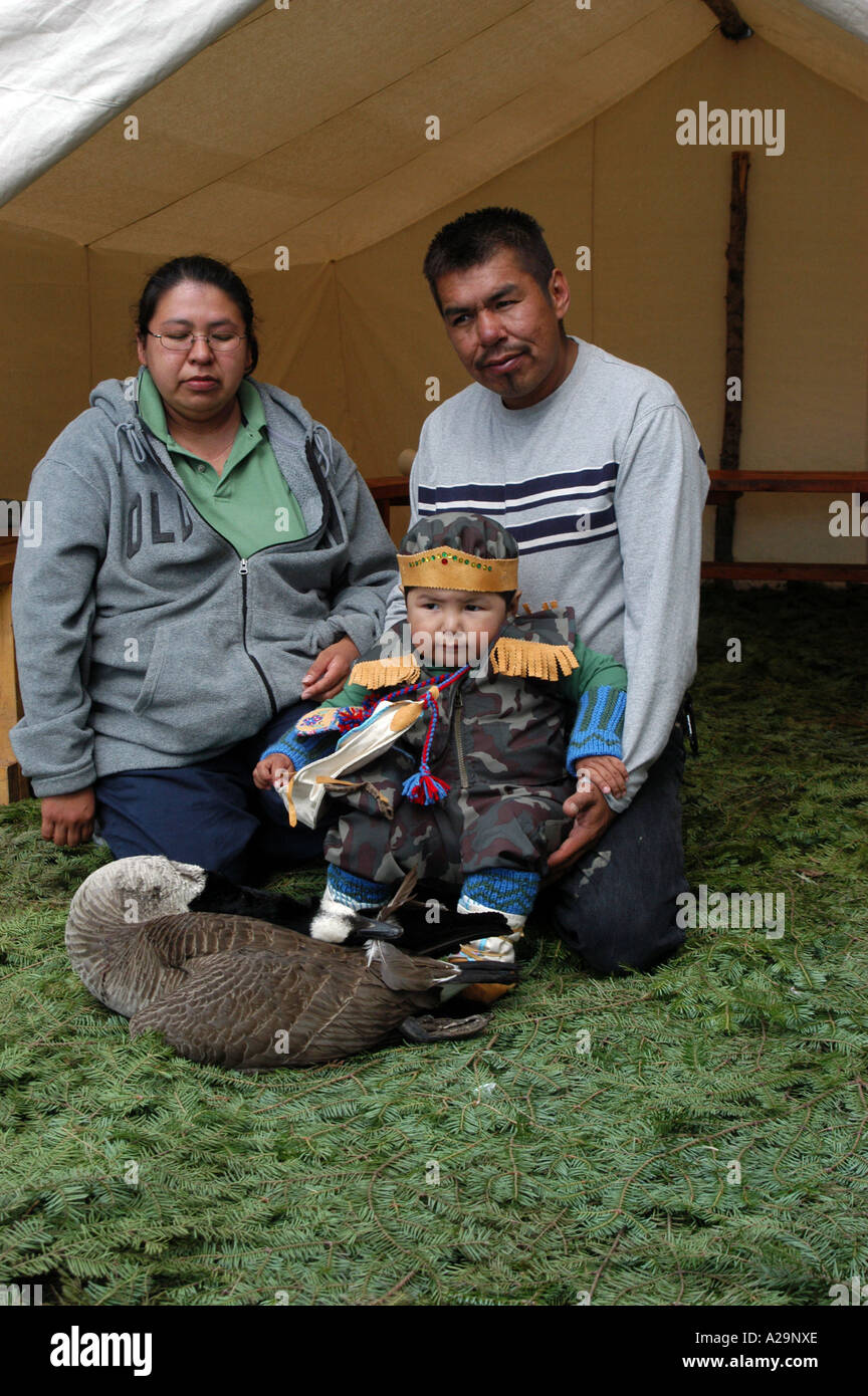 Cree Familie nördlichen Quebec Kanada Stockfoto