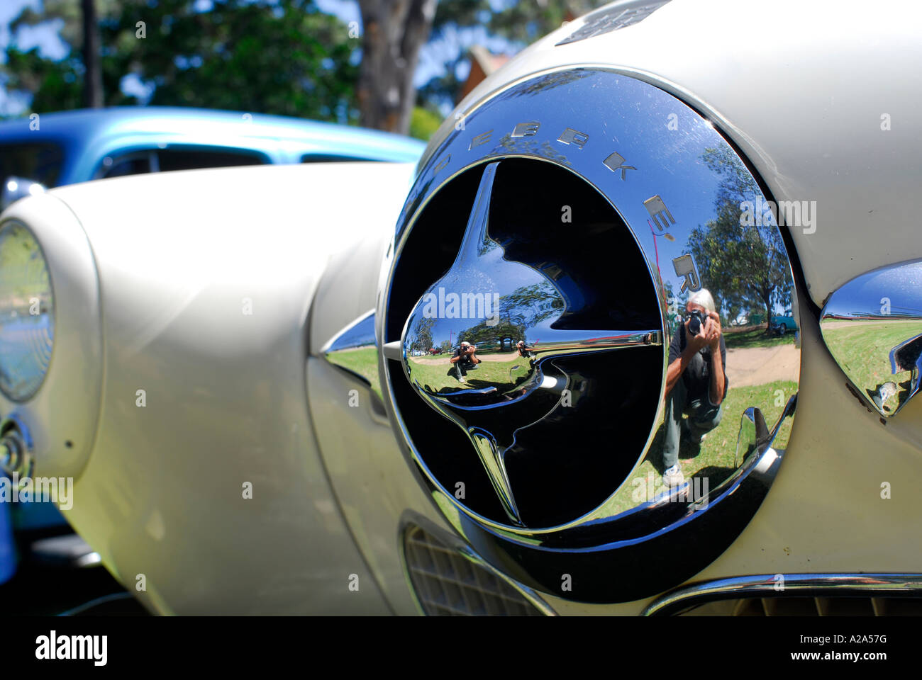 Detail des Grills, klassische 1950 Studebaker Stockfoto
