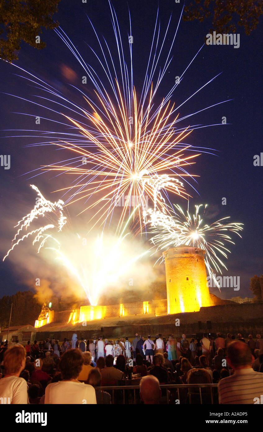 Tag der Bastille feiern Parthenay Frankreich Stockfoto