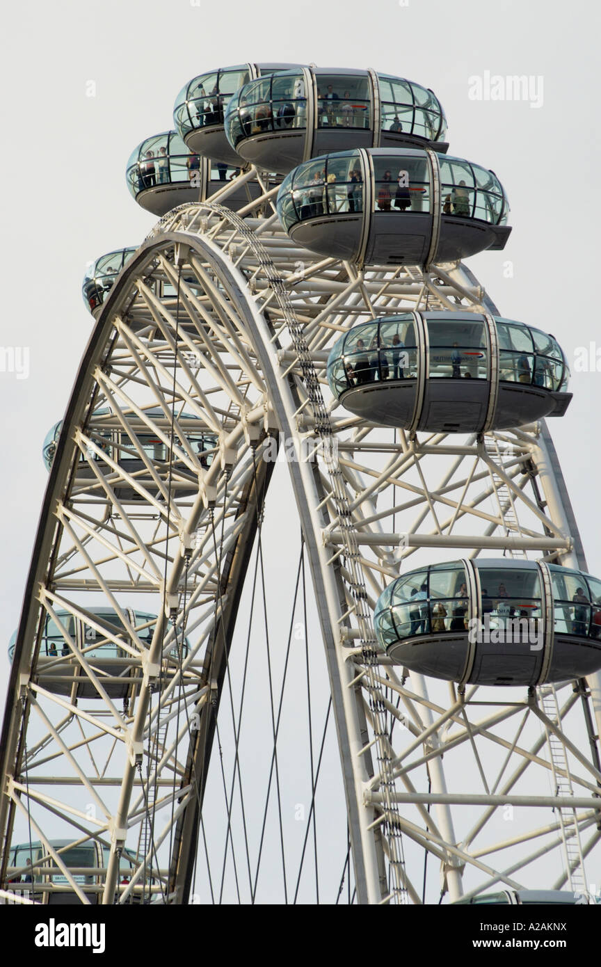 Das London Eye Closeup Ansichten Stockfoto