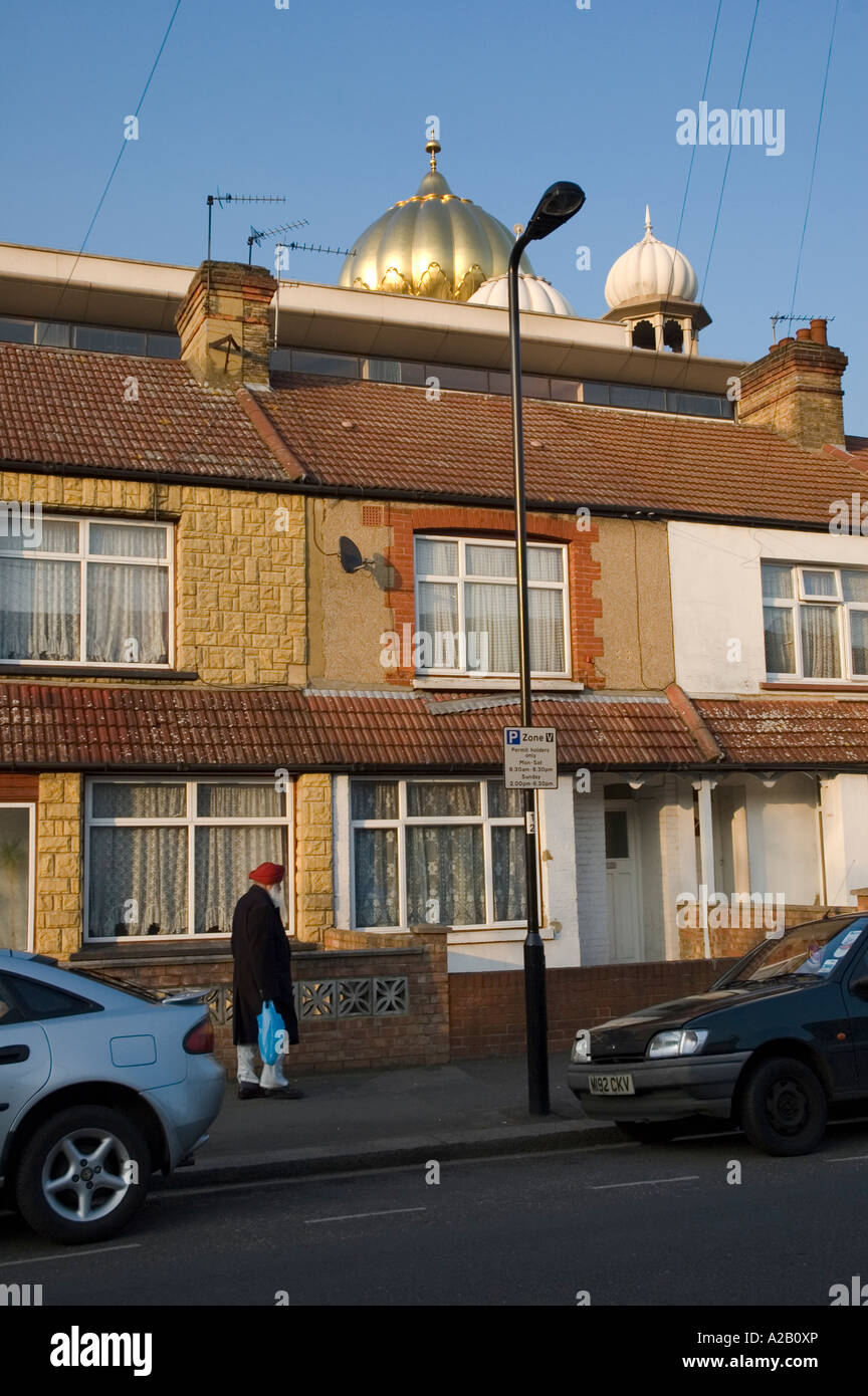 Gurdwara Sri Guru Sinh Sabha Sikh Tempel Southall Stockfoto