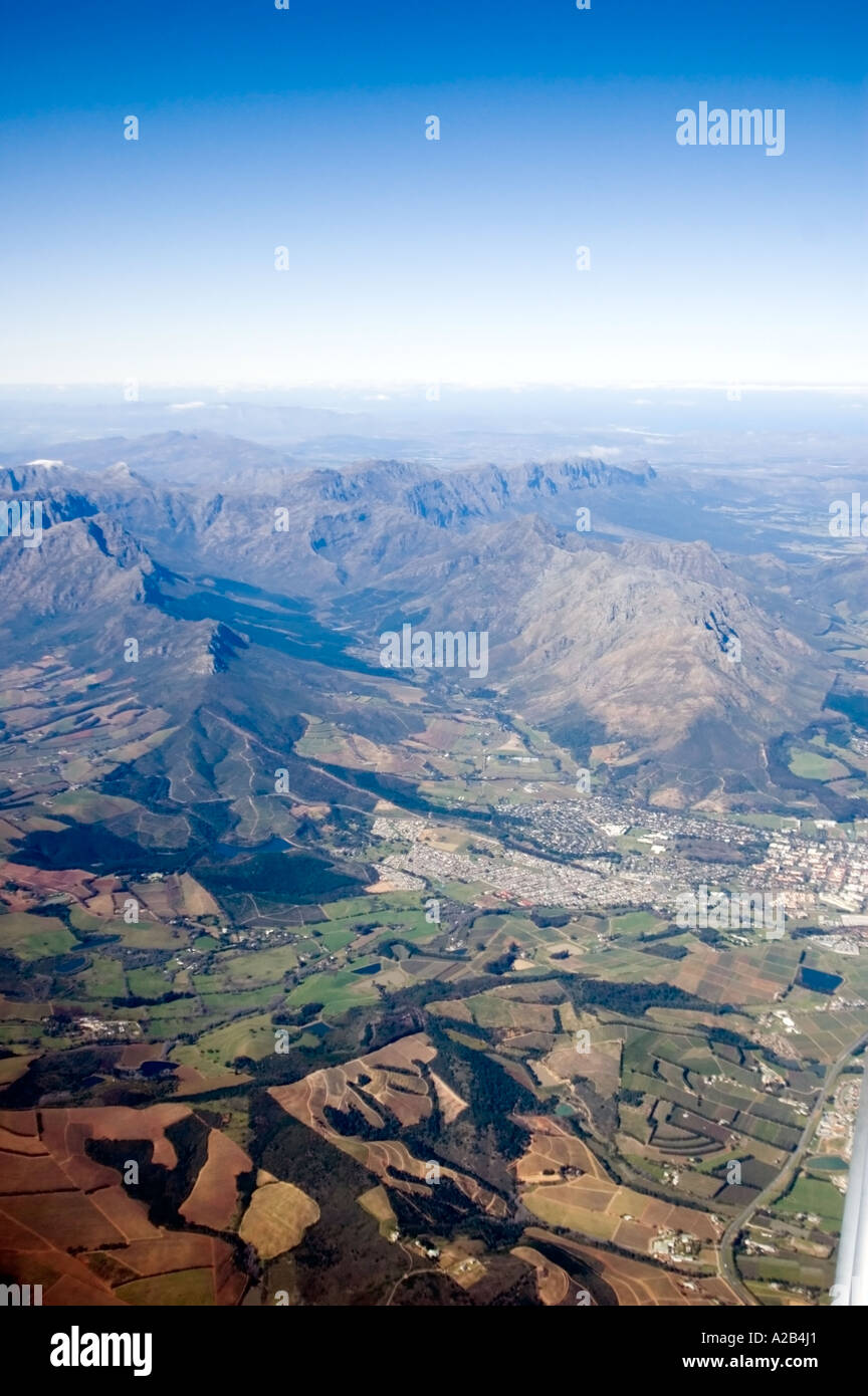 Luftaufnahme von Südafrikas Westkap Gelände, einschließlich das Great Rift Valley, in der Nähe von Kapstadt. Stockfoto