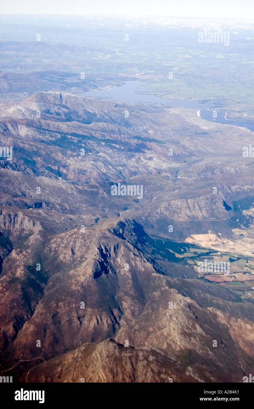 Luftaufnahme von Südafrikas Westkap Gelände, einschließlich das Great Rift Valley, in der Nähe von Kapstadt. Stockfoto