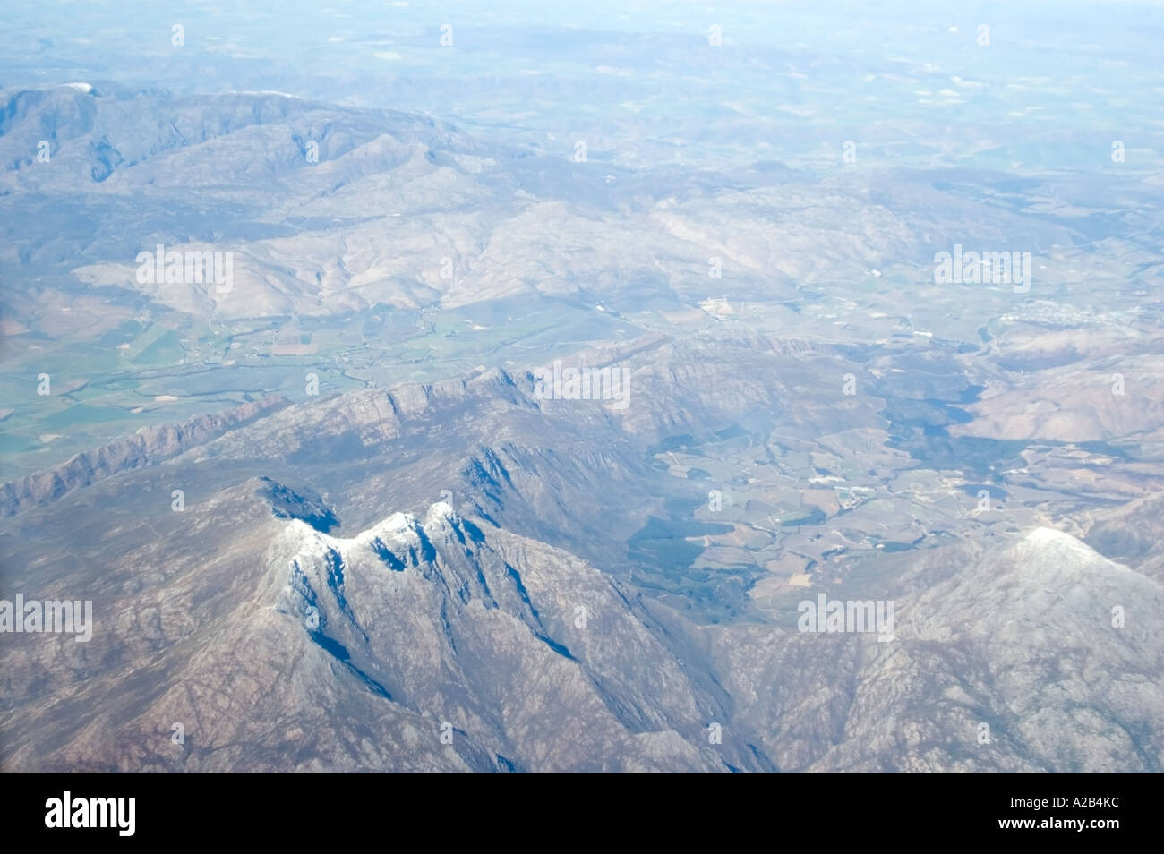 Luftaufnahme von Südafrikas Westkap Gelände, einschließlich das Great Rift Valley, in der Nähe von Kapstadt. Stockfoto