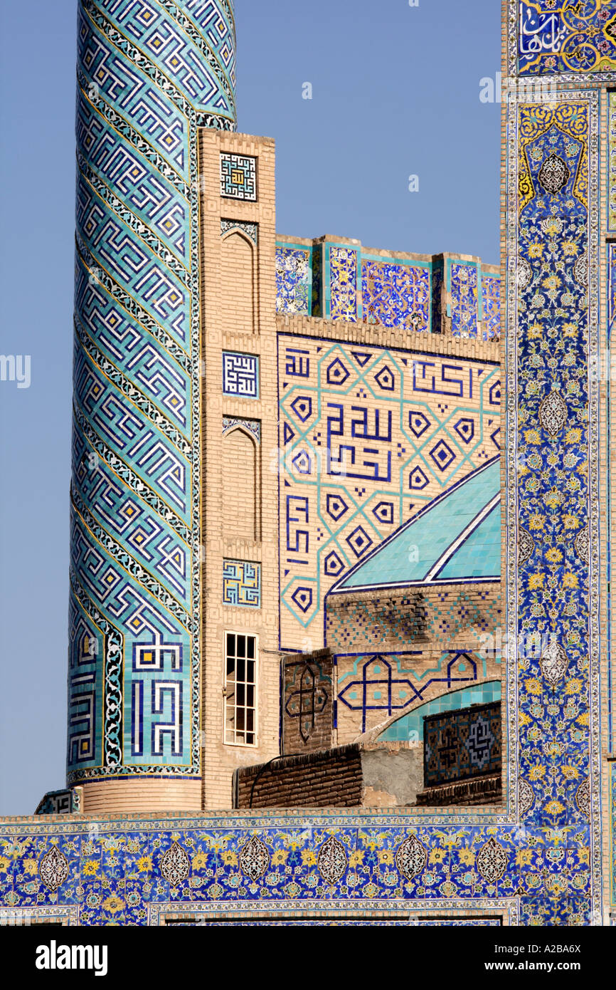 Detail der Imam-Moschee (auch genannt Shah Moschee) in Isfahan, Iran Stockfoto