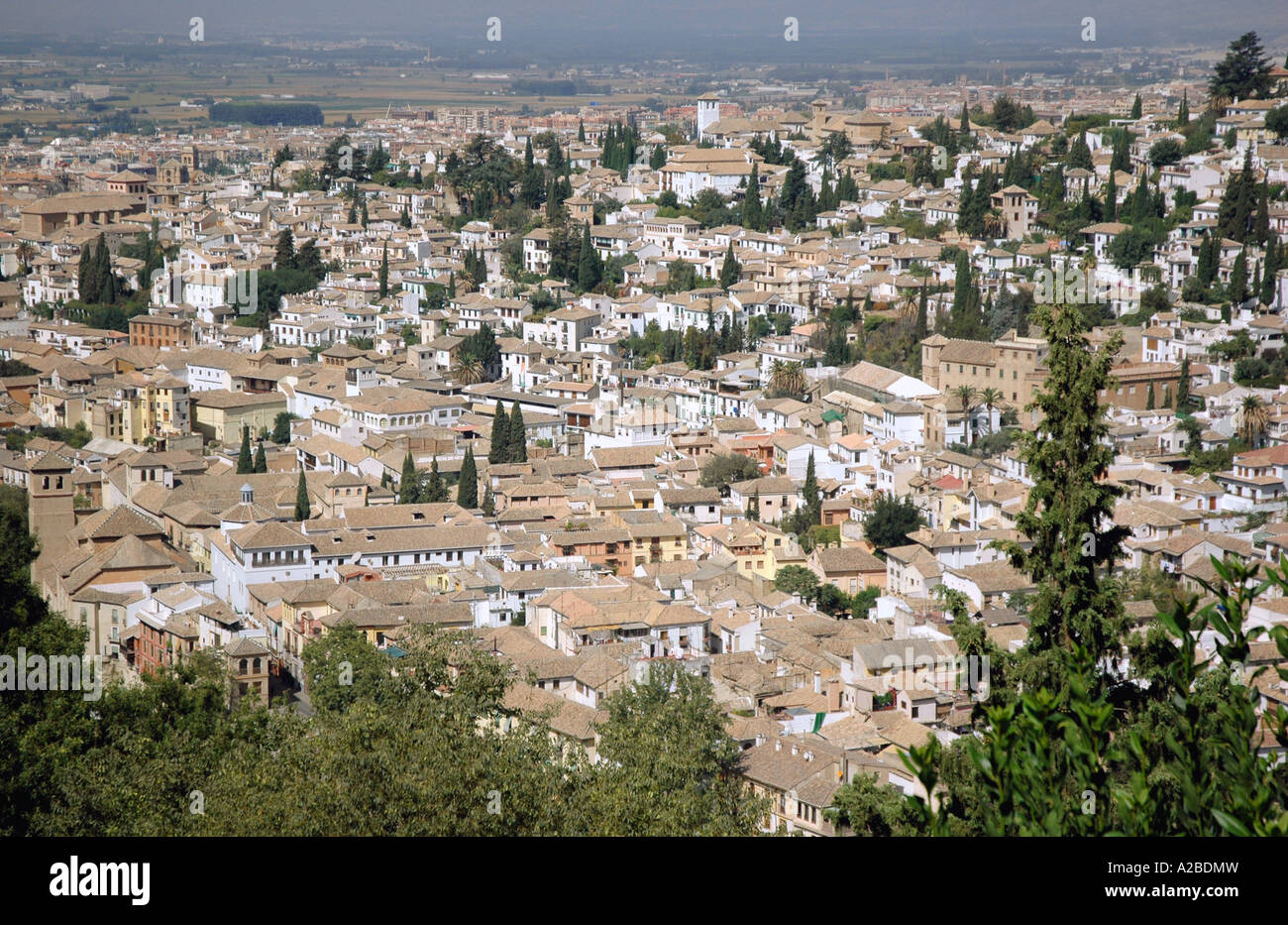 Panoramablick über Granada Andalusien Andalusien España Spanien Iberia Europa Stockfoto