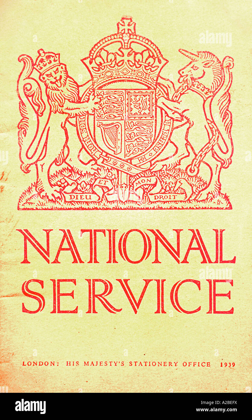 Nationale Service Handbuch 1939 nur zur redaktionellen Verwendung Stockfoto