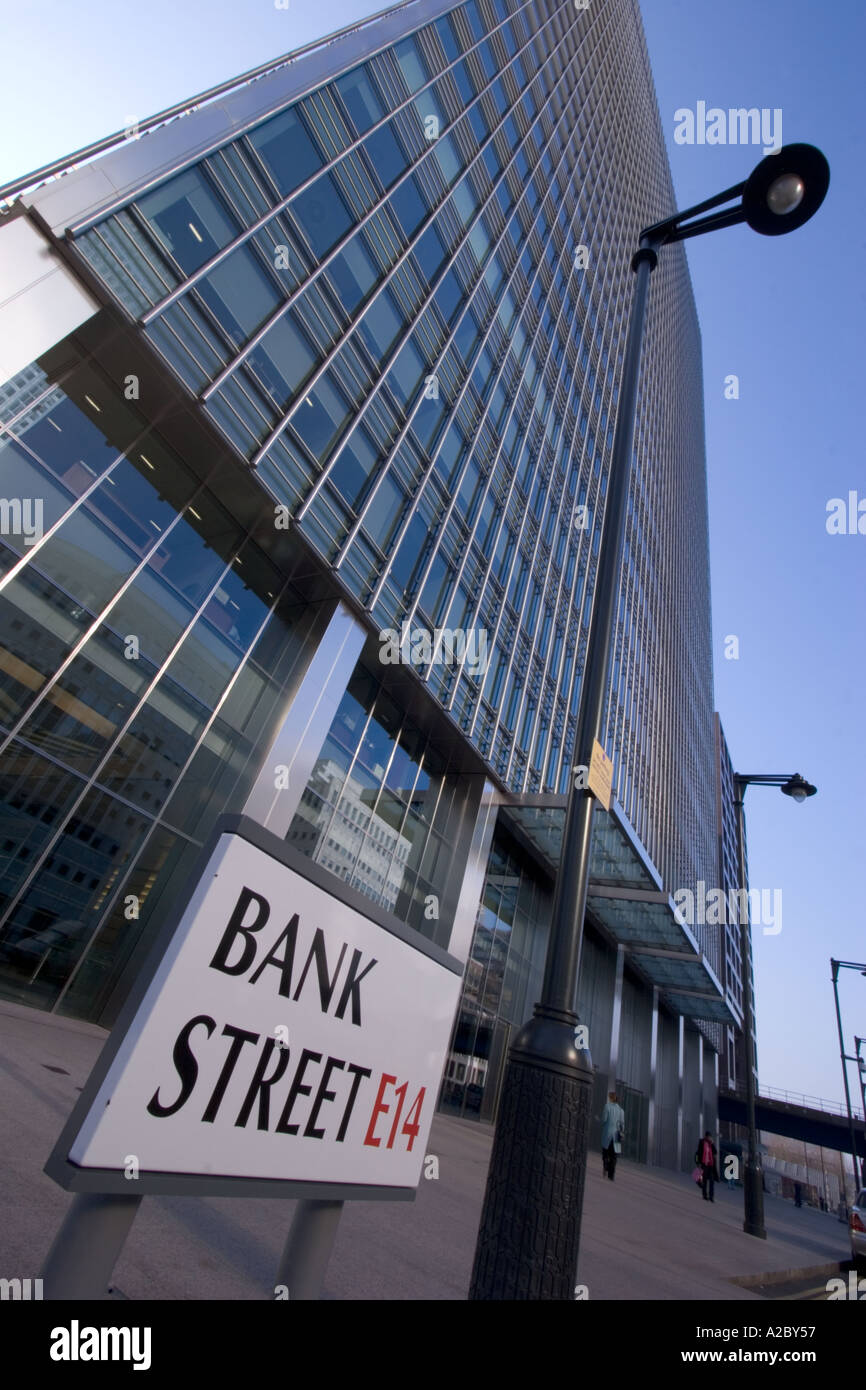 Lehman Brothers Holdings ltd Investitionen und Handelsbank Bankgasse Canary Wharf London Architektur von Cesar Pelli Stockfoto