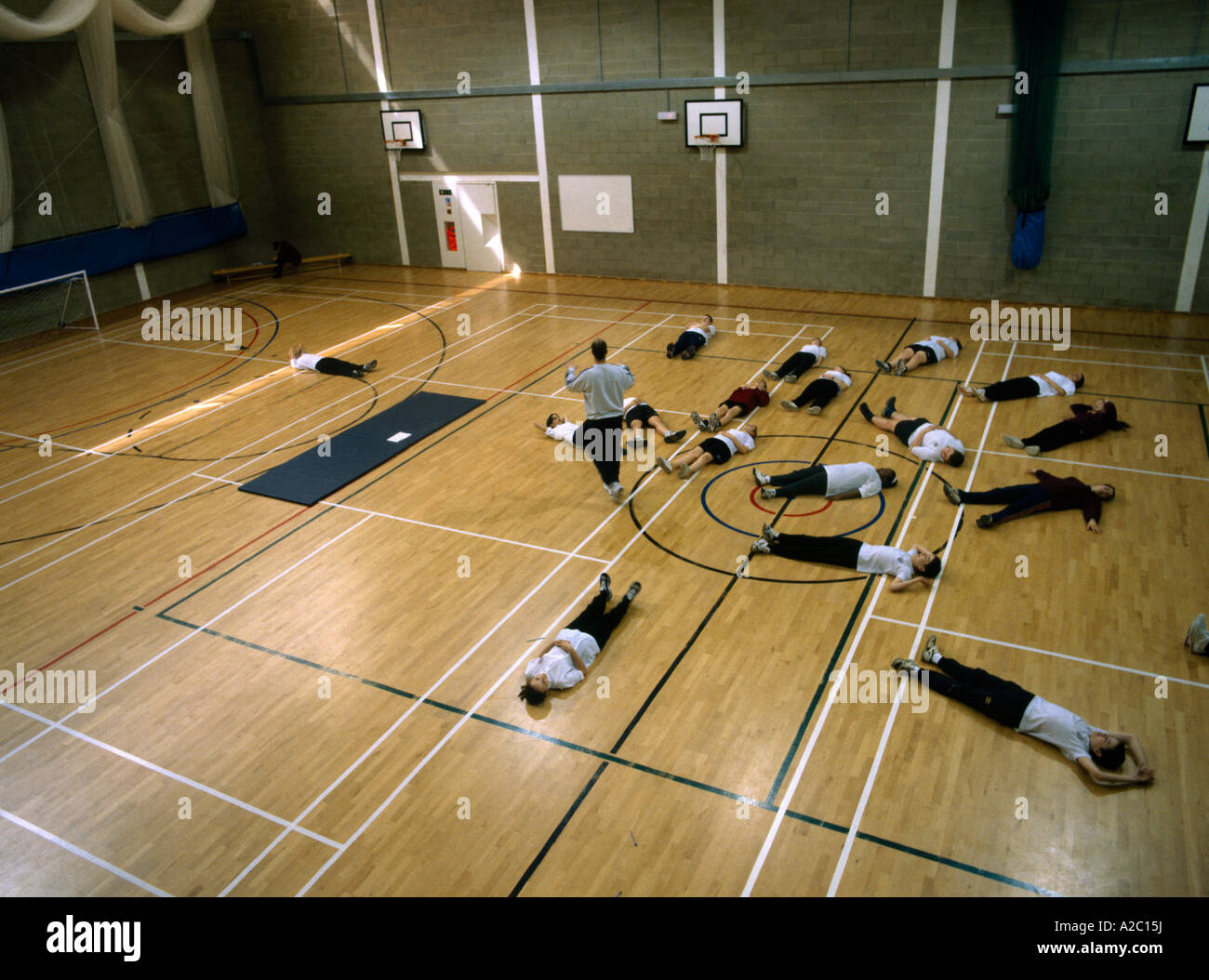 High School Gym Class Stockfoto