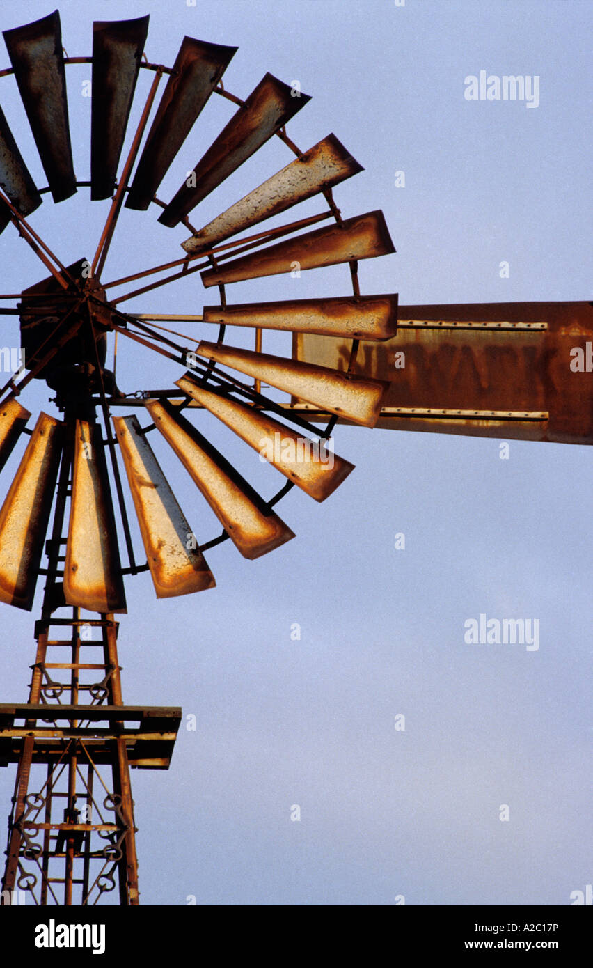 Wind-Pumpe nahe Snowtown, South Australia. Stockfoto