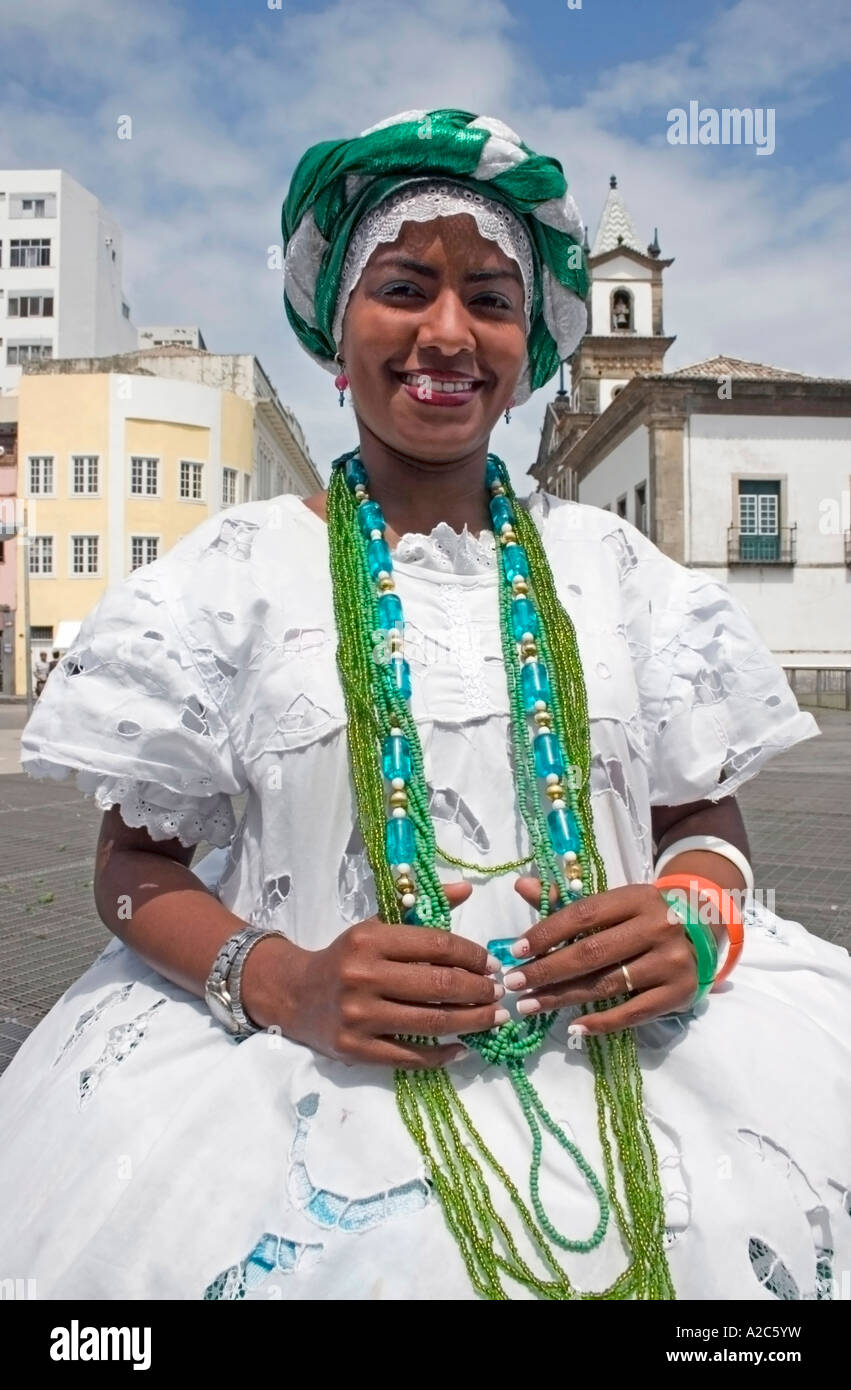 Baiana Frau Salvador da Bahia Brasilien Stockfoto