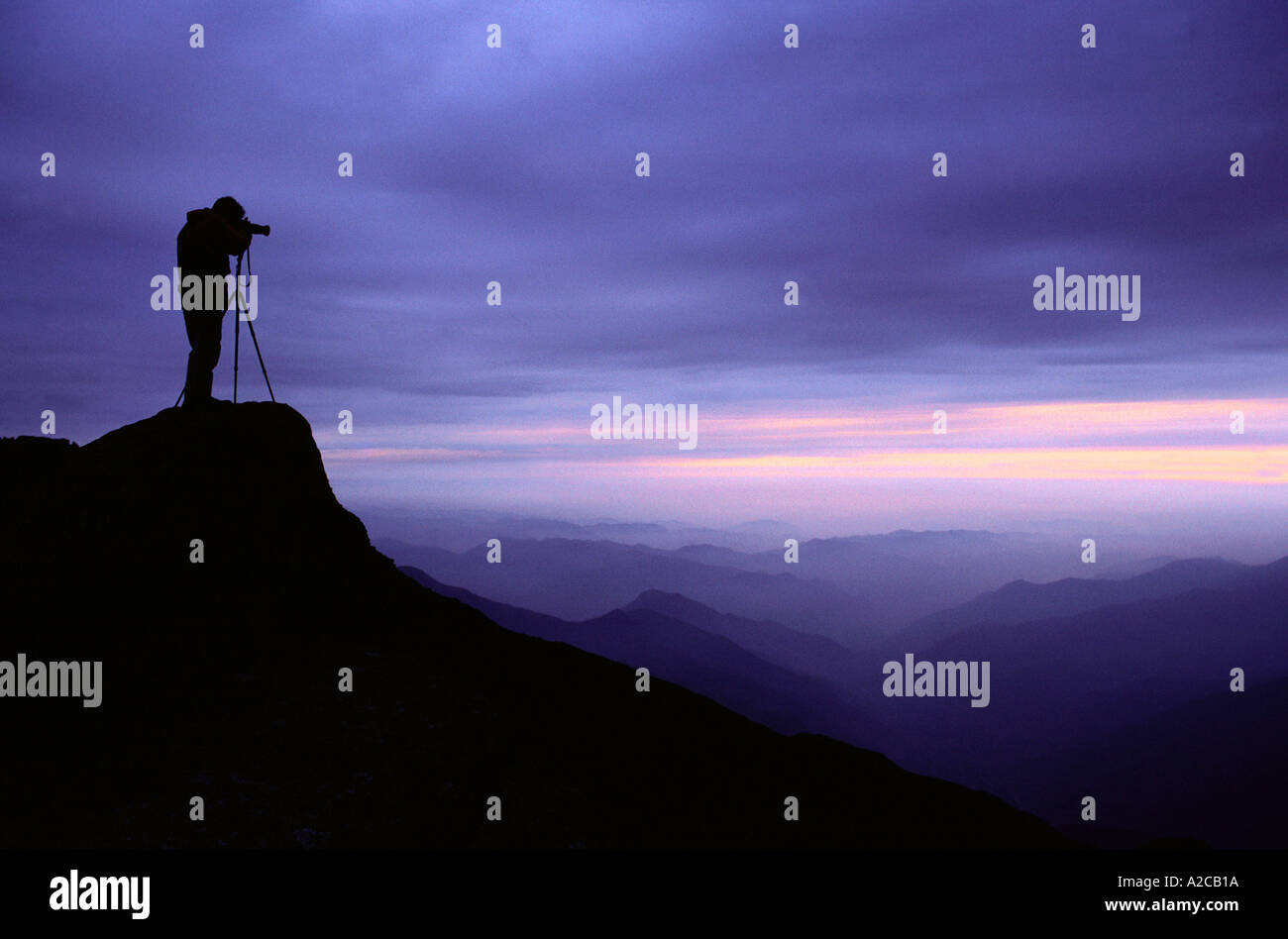 Mann der Berge zu fotografieren. Inka-Trail. Peru Stockfoto