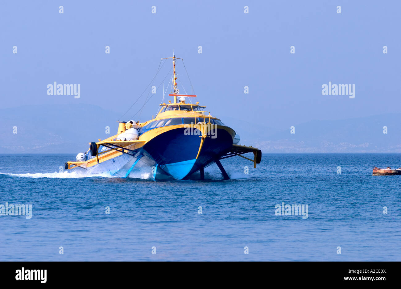 Ultra-Speed Boot Katamaran Dodekanes Inseln Griechenland Stockfoto