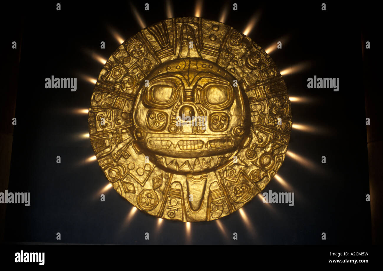 Goldene Inka Relikt am nationalen Museum von Lima in Peru Stockfoto