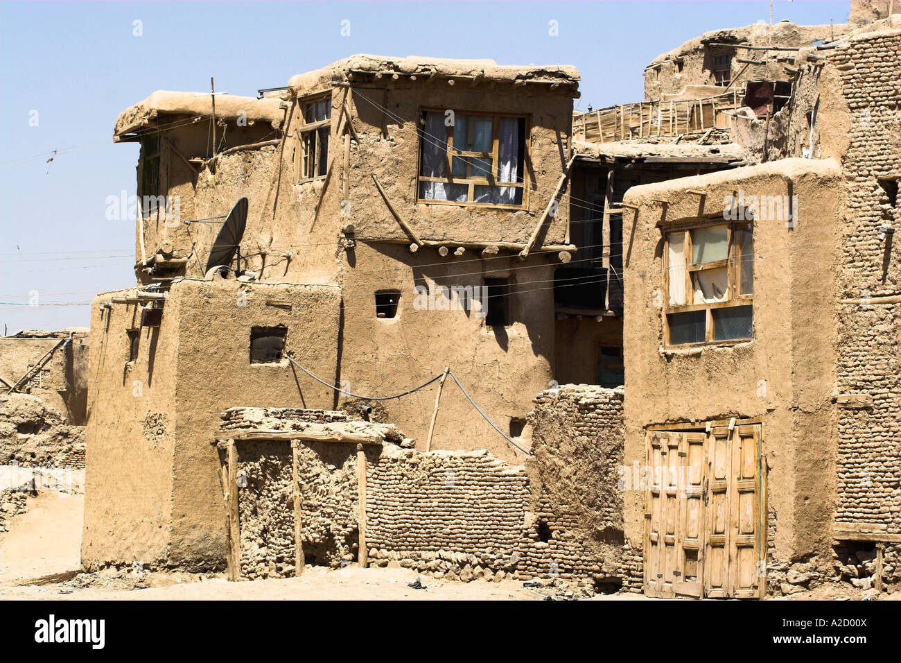 AFGHANISTAN Ghazni Häuser in alten Mauern der Zitadelle Stockfoto
