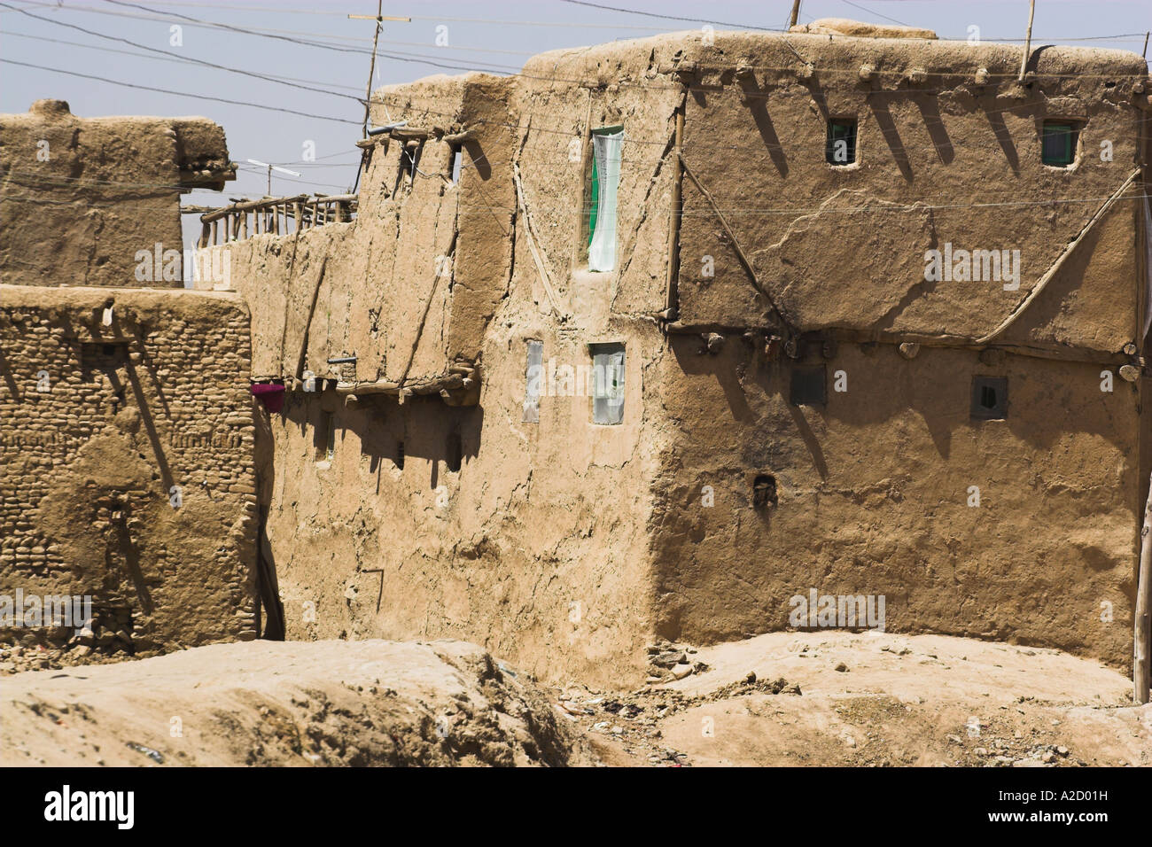 AFGHANISTAN Ghazni Häuser in alten Mauern der Zitadelle Zitadelle im ersten Anglo-Afghanischen Krieg seit zerstört wurde wieder aufgebaut Stockfoto