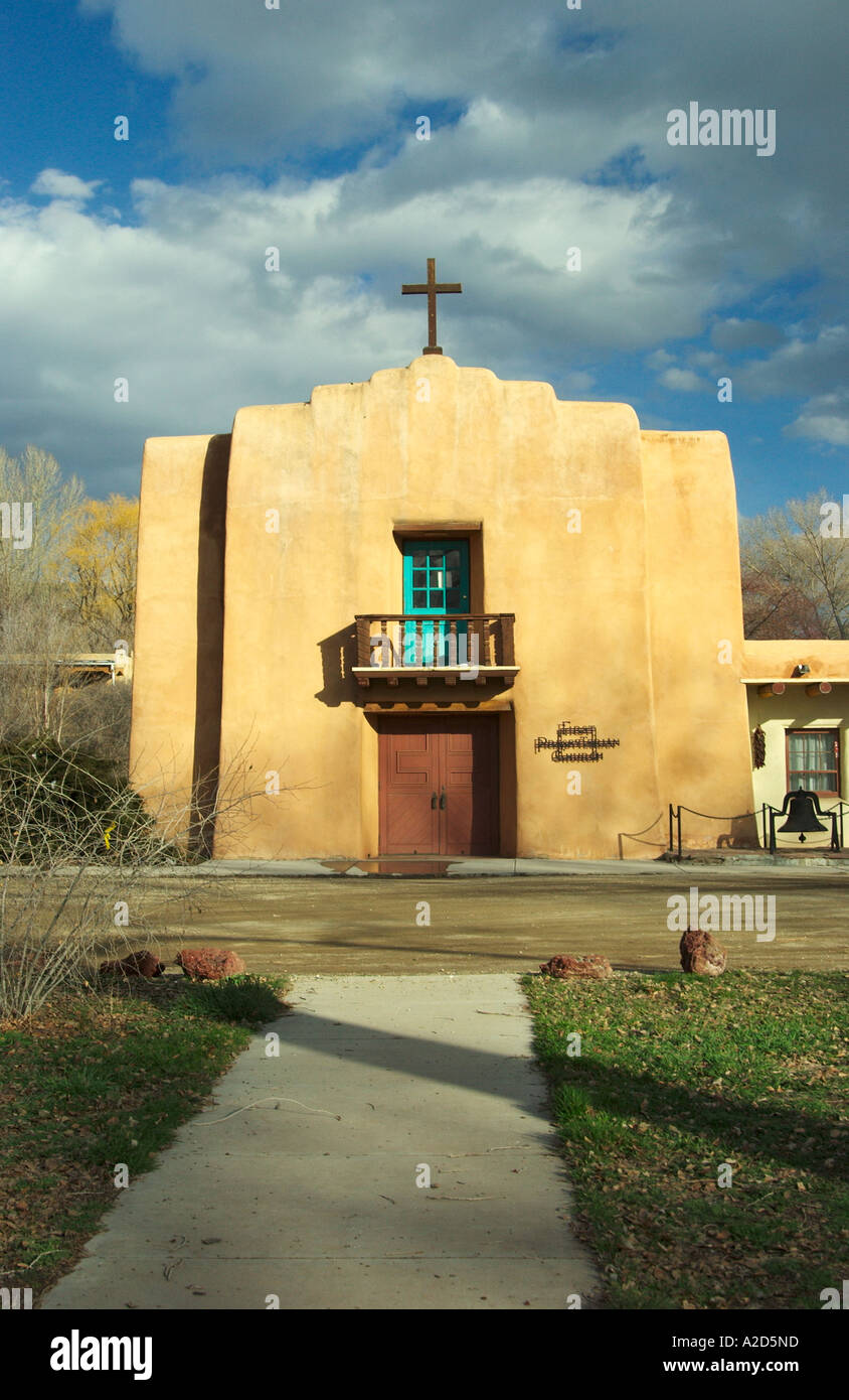 Der ersten presbyterianischen Kirche in Taos New Mexico USA Stockfoto