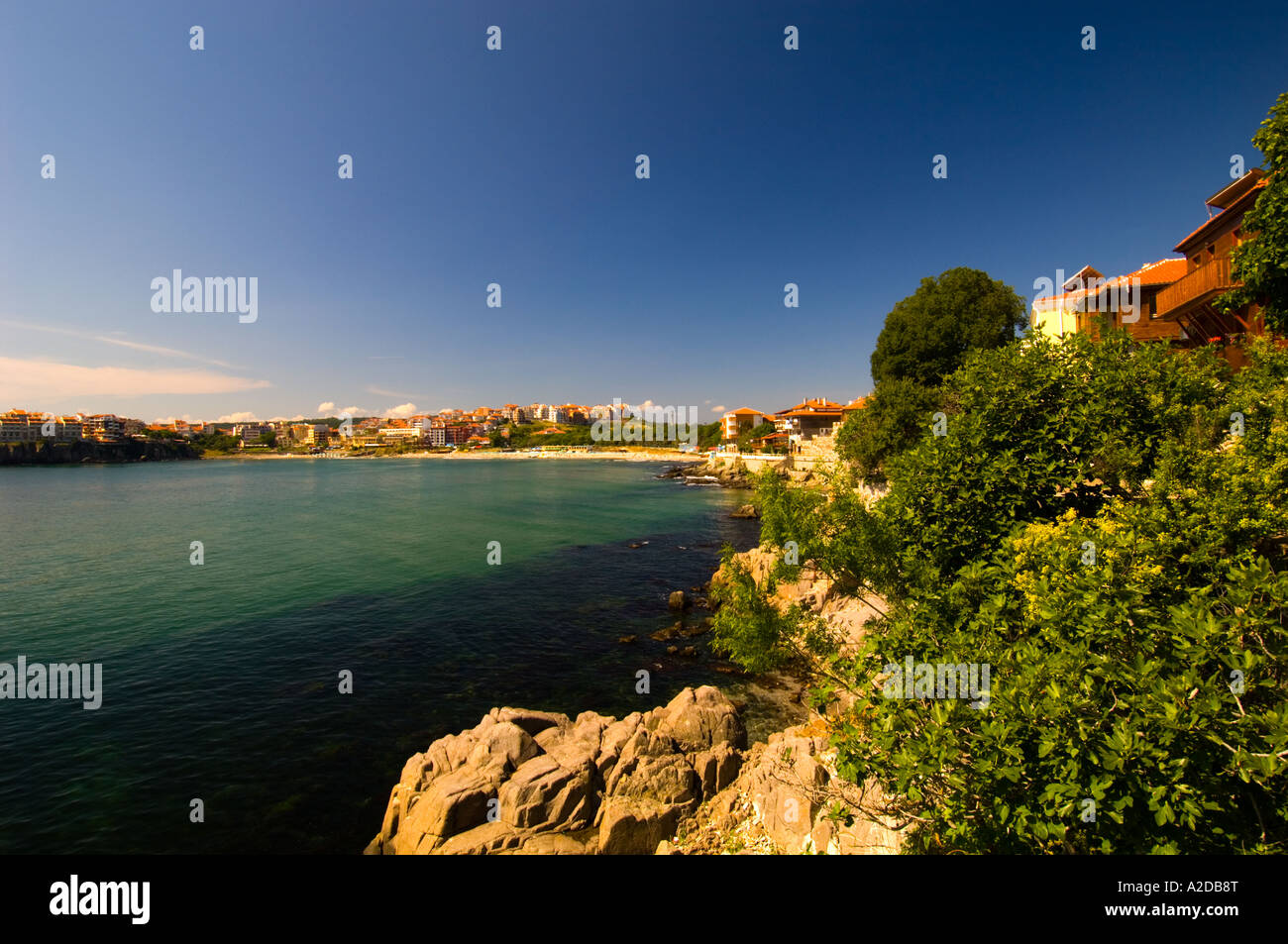 Kleines Fischerdorf Europa Bulgarien Schwarzmeer Küste Sozopol ist auch ein sehr beliebtes Urlaubsziel Stockfoto