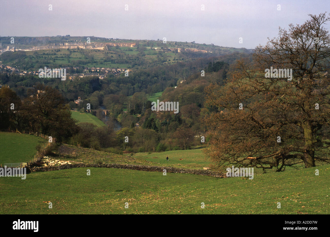 Blick über Cromford, Derbyshire, England Stockfoto