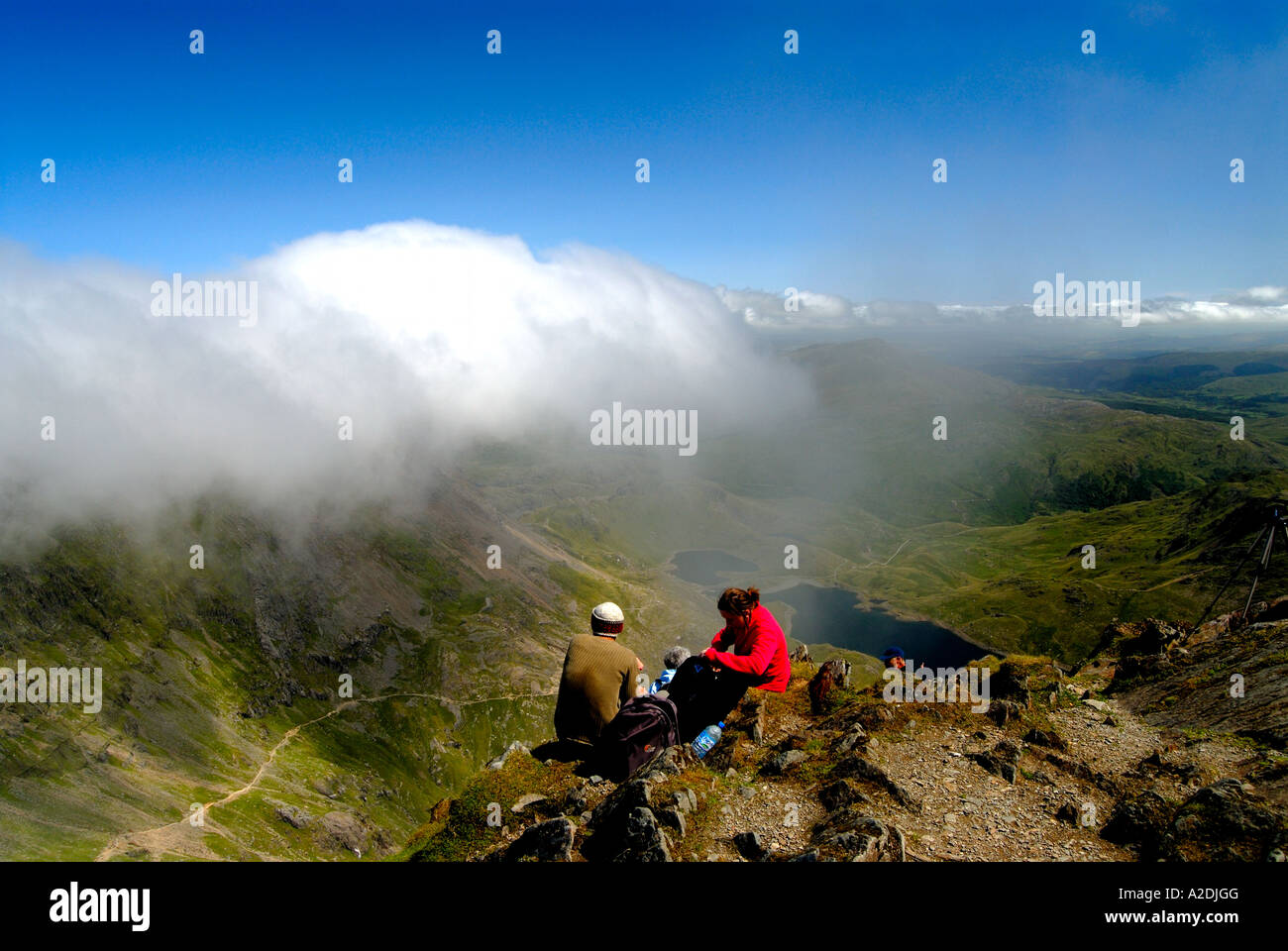 Gipfel von Snowdon Gwynedd Wales UK Stockfoto