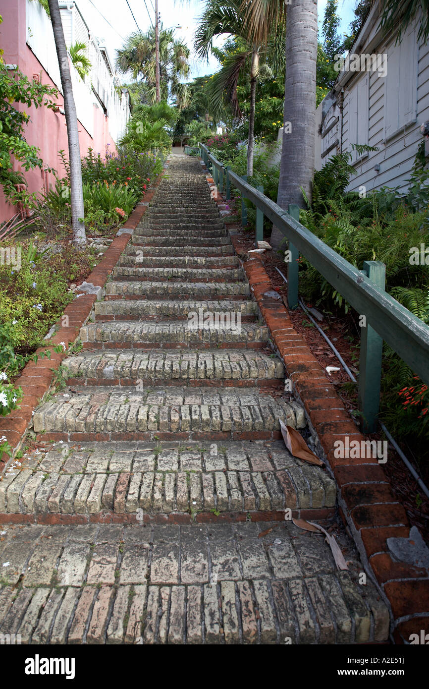 99 Schritte karibischen Antillen Charlotte Amalie St Thomas U.S. Virgin islands Stockfoto