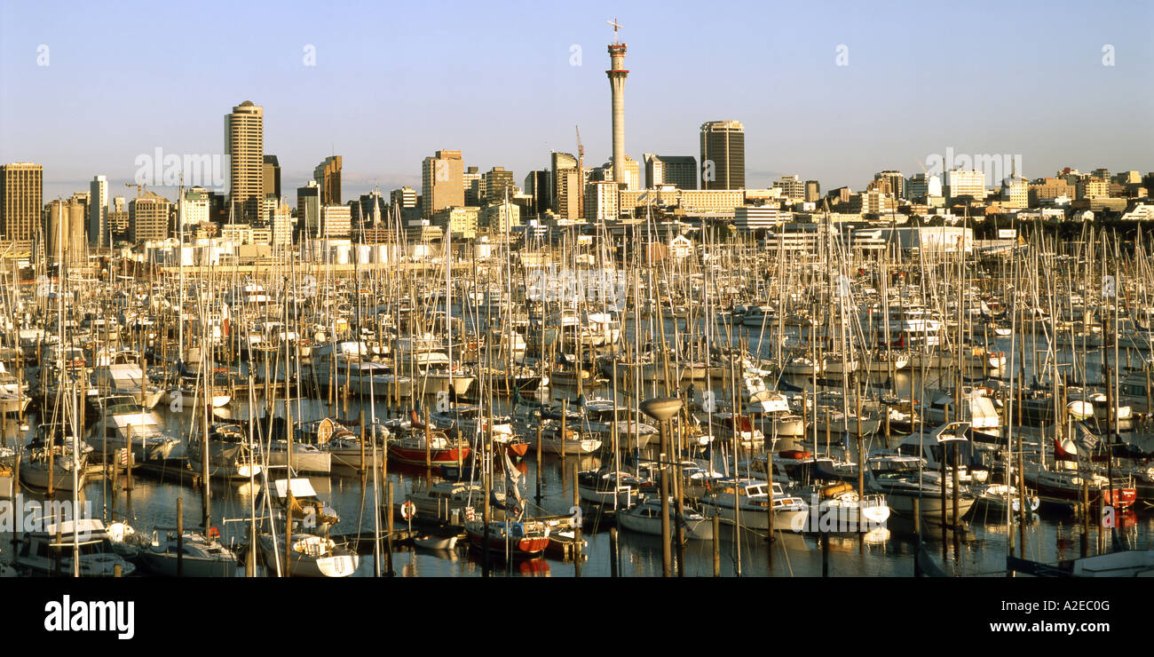 New Zealand-Auckland-Yacht-Hafen-skyline Stockfoto
