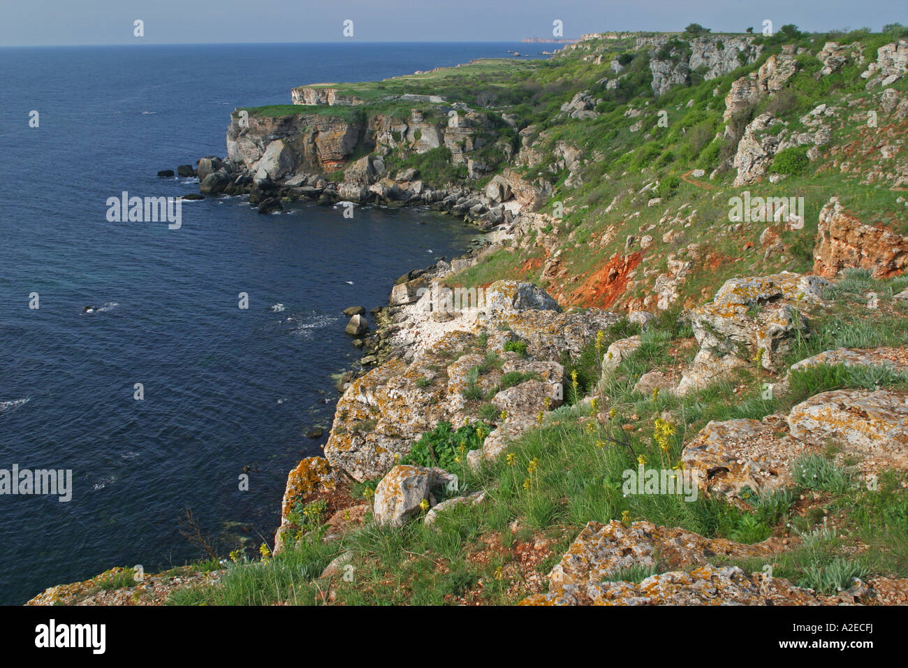 Yailite, Yailayta, in der Nähe von Kape Kaliakra - Schwarzmeerküste, Bulgarien Stockfoto