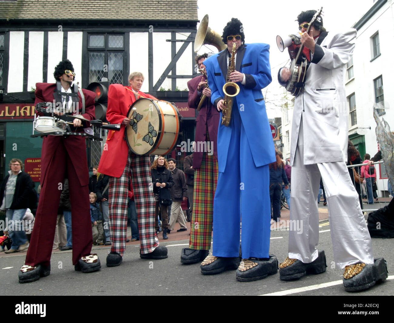 Straßenmusikanten in Brighton Mai fest Stockfoto