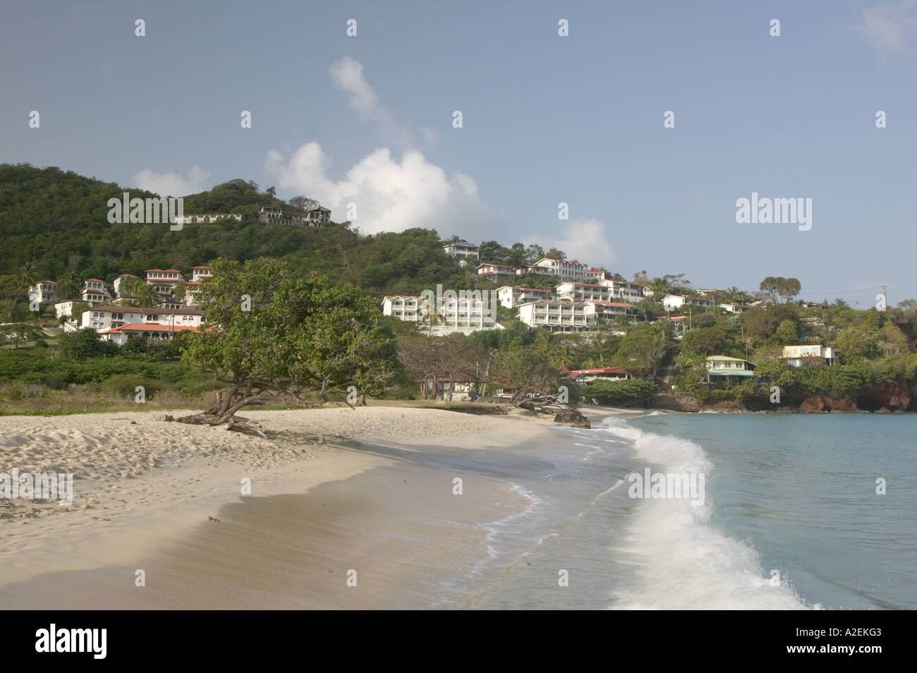 Caribbean, GRENADA, Grande Anse & Morne Rouge, morgendliche Aussicht von Grande Anse Beach Stockfoto