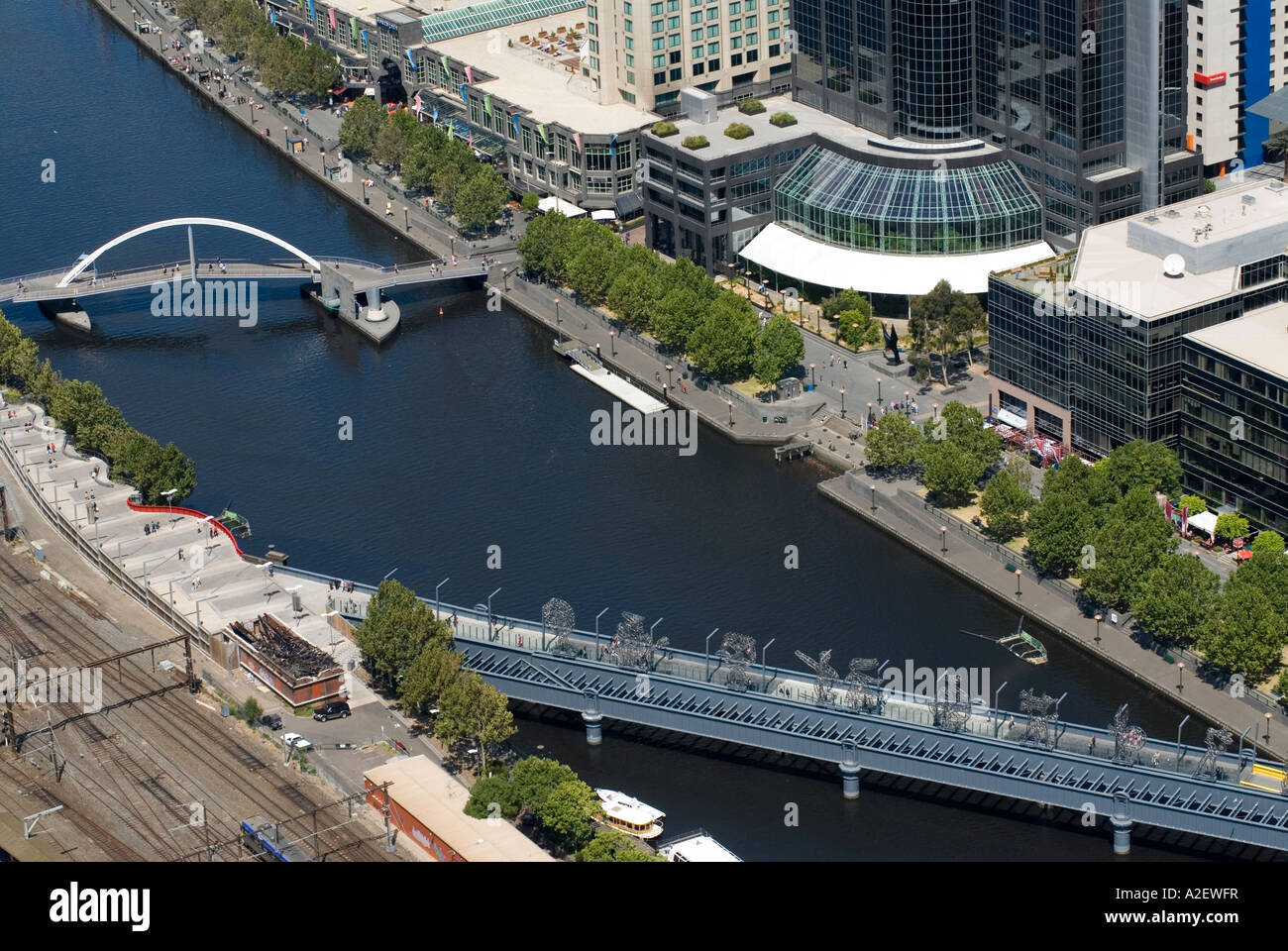 Yarra River gesehen von Melbourne Observation Deck The Rialto Victoria Australia Stockfoto